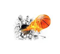 DOITOOL Stickers Muraux De Sport Décoration Murale De Basket-ball Papier Peint Mural De Basket-ball Décoration De Maison Stickers Muraux Chambre D'enfant Basketball Fond D'écran 3d