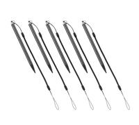 DOITOOL Stylet à Écran Tactile Résistif 5pcs avec Pointe Fine, Léger Plastique Noir, Équipé d'une Corde à Ressort pour Utilisation en Voyage