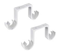 DOITOOL Support 1 Paire en Alliage D'aluminium, Robuste et Élégant Fixation Plafond Blanc pour Tringle à Rideaux pour Double Tringle, pour Salon et Salle à Manger