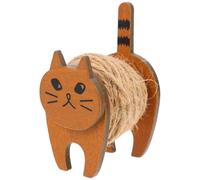 DOITOOL Support de Câble en Bois Couleur Naturelle Porte-Fil de Chat de Dessin Animé Enrouleur de Corde DIY Corde en Chanvre Organisateur de Fils pour Bureau et Décoration Intérieure