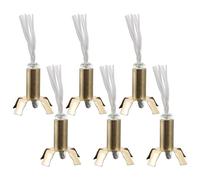 DOITOOL Support de Mèche Domestique en Fer Doré avec Mèches en Coton, Lot de 6 Pièces pour Décoration de Maison et Accessoires de Contemplation Temple