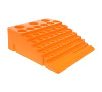 DOITOOL Support de Rangement pour Fraises et Forets 84 Trous, Boîte de Rangement Multifonctionnelle en Plastique Orange, Organisateur Robuste pour Outils de Perçage, Atelier et Bricolage
