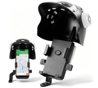 DOITOOL Support de Téléphone pour Vélo Pince pour Smartphones Noir en Plastique Étanche, Protection Solaire et Pluie, Rétroviseur Motorisé