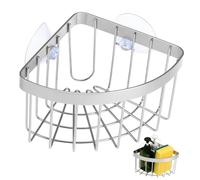 DOITOOL Support Évier Acier Inoxydable avec Ventouse Panier Angle pour Cuisine Porte-éponge et Porte-torchon sans Perçage Rangement Pratique pour Accessoires de Nettoyage