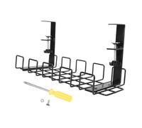 DOITOOL Support Suspendre en Fil Métallique Noir pour Gestion des Câbles sous Bureau, Étagère de Rangement en Fer Pratique pour Organiser Câbles et Accessoires Salle d'Étude