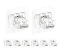 DOITOOL Supports Autocollants pour Tringle à Rideaux 8 Pcs, sans Perçage, Transparents, Compatibles la Cuisine et Salle de Bain, Crochets Adhésifs pour Porte-Serviettes et Étagères