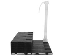 DOITOOL Système de Filtration pour Aquarium sous Gravier en Plastique Noir | Plaque de Grille 5,47x2,76 Pouces, Tube de Remontée, Base Connectable, pour Bassin D'eau Douce et Salée