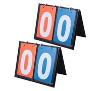 DOITOOL Tableau D'affichage Manuel à Bascule Double Face 2 Chiffres Bleu et Rouge, Lot de 2 Marqueurs de Basketball Portables pour Suivi des Scores en Intérieur et Extérieur, Compétition