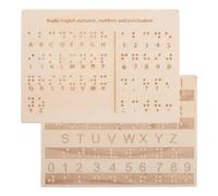 DOITOOL Tableau D'apprentissage de L'alphabet en Bois pour Aveugles, 2pcs, Construction Solide et Léger, Aide Éducative Pratique pour Personnes Malvoyantes