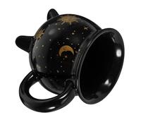 DOITOOL Tasse à Café de Sorcière en Céramique Noire Bouche Large, Design Unique et Finition Brillante, Maison Restaurant