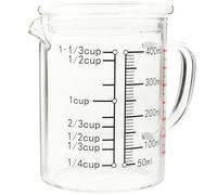 DOITOOL Tasse à Mesurer Couvercle et Échelle Claire 400ml Facile à Nettoyer Multifonction en Verre pour Mesurer Liquides en Hôtel ou Restaurant