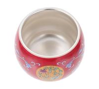 DOITOOL Tasse à Thé Céramique Émaillée avec Décor Argenté Design Rétro Simple et Pratique Tasse Kung Fu pour Maison et Bureau Confortable à Tenir