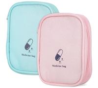 DOITOOL Trousse de Voyage 2 Pièces en Tissu Oxford Résistante Compartiments Multiples pour Organiser Remède, pour Randonnée et Voyage