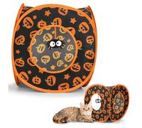 DOITOOL Tunnel pour Chat Jouet Pliable Cachette Cube de Jeu Tunnel Activité pour Petits Animaux Décor Halloween