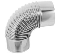 DOITOOL Tuyau de Cheminée Coudé en Acier Inoxydable Ø90 MM Conduit d'Évacuation pour Poêles à Bois Accessoire Sécurisé pour Cheminée avec Clapet Adapté pour Chauffage au Bois et