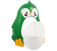 DOITOOL Urinoir pour Tout-petits Garçons en Abs Vert Grande Capacité, Suspendu au Mur en Forme de Pingouin, Amovible, Nettoyage Facile la Salle de Bain