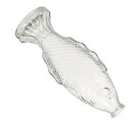DOITOOL Vase en Verre Forme Poisson Bouchon en Bois, Résistant et Décoratif Maison, Pot de Fleurs Soi-même, Design Élégant et Moderne
