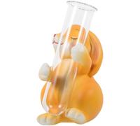 DOITOOL Vase Verre avec Sculpture Lapin pour Fleurs Fraîches et Plantes Vertes Décoration Moderne de Bureau