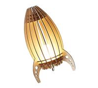 DOITOOL Veilleuse Fusée Spatiale LED Rechargeable en Bois, Lampe de Protection Oculaire pour Chambre Garçon, Lampe Fantaisie Décorative, Utilisation Nocturne