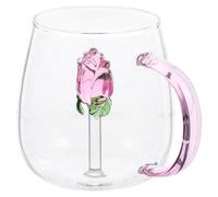 DOITOOL Verre à Pied en Verre Transparent 1Pc Forme Cœur Décoration Ange Gobelet à Boisson Festive pour Saint-Valentin Présent Romantique Usage Maison et Fête