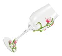 DOITOOL Verre à Vin Tulipe Verre Coloré Rose Élégant pour Bar et Pub Goblet Floral Romantique pour Vin et Whisky