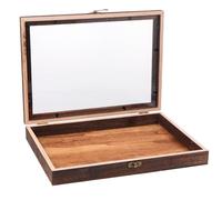 DOITOOL Vitrine Boîte Boîte De Collecte Avec Dessus Transparent Vitrine De Bijoux En Bois Naturel Avec Dessus En Verre Kit De D'ombre Fournitures D'entomologie Pour La Collecte De