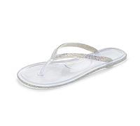DOIX Tongs Transparentes pour Femmes Strass Mignons Sandales Plates Décontractées Flip Flops D'été Confort Sandale À Enfiler Intérieur Extérieur Chaussures de Plage,Clear,US9/EU40