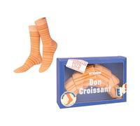 Doiy Eat My Socks - Chaussettes originales et amusantes - Motif croissant - Chaussettes hautes - Confort et durabilité - Idéal pour les hommes et les femmes - Tailles 36 à 45-1 paire