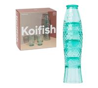 DOIY - Ensemble de verres en cristal - Design en forme de poisson - Fabriqués en cristal - Verres empilables pour la décoration - Compatible avec le lave-vaisselle - Menthe - 8,3x8,3x32,5cm - Lot de 4