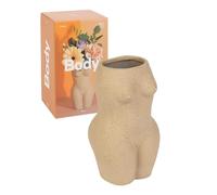 DOIY - Vase décoratif Moderne - Design en Forme de Corps féminin - Fabriqué en céramique - Vase pour Fleurs - Vase décoratif - Couleur Beige - 10,5x9,6x18,8 cm