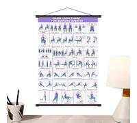 Doiyislem Affiche Yoga sur Chaise - Postures Multiples Support Mural Pliable | Guide D'Exercices sur Chaise Tableau Mural pour La Maison - pour Bureau Salon Chambre Fitness Étirement Mobilité