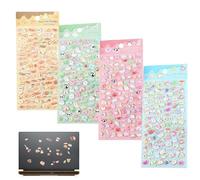 Doiyislem Autocollants 3D Mignons - Décalcomanies Animaux Réutilisables | Petits Autocollants Mignons Pain Bulle | Pour Garçons Filles Carnet Journal Trousse Étui Tablet Téléphone Gourde Planificateur