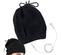 Doiyislem Bonnet Chauffant | Bonnet Électrique Tricoté 2 en 1 avec Batterie Rechargeable - Collier Cervical Chauffant USB pour Femme | Équipement Froid s Femmes Randonnée Camping Ski Trajet
