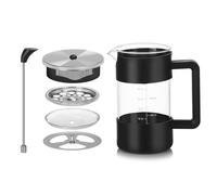 Doiyislem Cafetière À Piston Française 1 Litre - Cafetière En Verre Press | Résistante À La Chaleur Pour Maison Bureau Cuisine Salon Fête Famille Voyage Camping