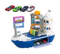 Doiyislem Ensemble de Jouet Bateau Cargo - Jeu D'Imitation avec Lumières Et Son | Ensemble De D'Imitation avec Grue Portique - pour Fêtes Réunions Scolaires Salon Maternelle Garçons Et Filles