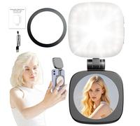 Doiyislem Lampe Selfie Magnétique | Lumière LED Magnétique pour Selfie sur Smartphone,Pliable avec Miroir Maquillage Luminosité 5 Niveaux pour Photographie Visioconférence Et Diffusion en Direct