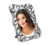 Doiyislem Miroir irrégulier, Petit Miroir de vanité,Miroirs de Maquillage Personnel | Outil de Maquillage de Conception des Vagues esthétique avec Stand élégant pour Le Salon de la Chambre dortoir