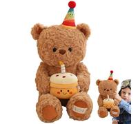 Doiyislem Oreiller en Peluche Mignon Ours, Ours en Peluche - 15 Pouces Animaux de Touche Confortables - Adorable étreinte Fox Toy Touch Confortable pour Le décor du Salon