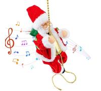 Doiyislem Père Noël Grimpeur | Décorations De Noël Musicales Et Lumineuses Accrochables - Ornement d'arbre Festif - pour Les Fêtes Adultes Maison Extérieur Porte Jardin Toit Arbre