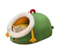 Doiyislem pour Chat Couvert,Maison pour Chat | Design Mignon avec Ouverture Maison Douce et Chaume avec Coussin Amovible Lavable | pour Petit Animal Chiot Chaton en Hiver Dodo Intérieur