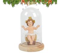 Doiyislem Statuette Mini De l'enfant Jésus | Figurine Religieuse Lumineuse avec Éclairage | Décoration de Table de Nativité pour la Maison Bureau Fêtes Noël Croyants Chrétiens