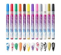 Doiyislem Stylos Vernis À Ongles - 12 Pièces Fournitures Artistiques Kit Professionnel - Kit Marqueurs Vernis Gel - Pour Débutants Salon Maison Peinture sur Toile et Ongles