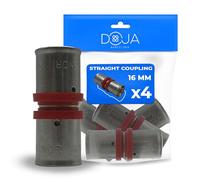 DOJA Barcelona Accouplement multicouche Ø16mm à Sertir - Pack 4 - Manchon Égal à Sertir, Connector Manchon pour Tube Multicouche Installation Facile, Robuste, Excellent Ajustement, Raccord