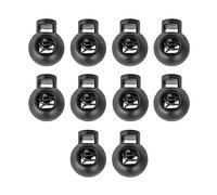 DOJA Barcelona | Arret de Cordon | Pack 10 | Stop Cordon 1 Trou | Longueur 22mm | en Plastique | Serre Cordon Rond Noir | pour Cordon Couture, Embout Cordon, Embout Lacet, Bloque Lacet, Vetement, Sac