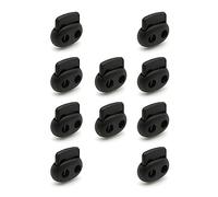 DOJA Barcelona | Arret de Cordon | Pack 10 | Stop Cordon 2 Trous | Largeur 25mm | en Plastique | Serre Cordon Oval Noir | pour Cordon Couture, Embout Cordon, Embout Lacet, Bloque Lacet, Vetement, Sac