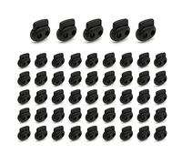 DOJA Barcelona | Arret de Cordon | Pack 50 | Stop Cordon 2 Trous | Largeur 25mm | en Plastique | Serre Cordon Oval Noir | pour Cordon Couture, Embout Cordon, Embout Lacet, Bloque Lacet, Vetement, Sac