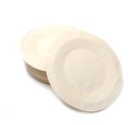 DOJA Barcelona | Assiette Bois Jetable | Lot Assiettes 25 | Plateau Bois Rond | 180mm | Vaisselle en Bois Ecologiques | Assiette Bois Recyclables | pour Service De Table, Plateau Repas, Pizza
