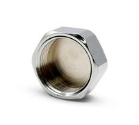 DOJA Barcelona | Bouchon Femelle 20x27 | 4 Raccord Plomberie 3/4’’ | Hexagonal | Laiton Chrome | Plomberie Outillage pour Chauffage et Climatisation, Radiateur, Robinet Recuperateur d Eau de Pluie