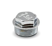 DOJA Barcelona | Bouchon Male Plomberie 4 Raccord 3/8'' | Robinet Hexagonal en Laiton Chromé | Tuyau pour Chauffage Gaz, Récupérateur d'Eau de Pluie, Radiateur Salle de Bain