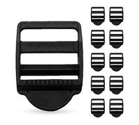 DOJA Barcelona | Boucle Sac à Dos 38mm | Pack 10 | Boucles Coulissantes de Verrouillage | Largeur Intérieure 38mm | en Plastique | Boucle Ceinture Sac a Dos | pour Fermeture Sac Dos, Sangle Couture